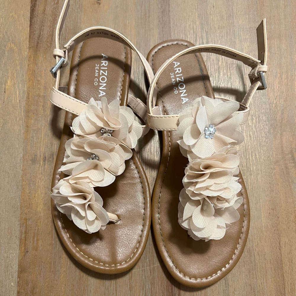 Floral beaded sandals